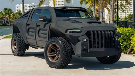 Apocalypse trucks - Apocalypse Warlord pickup truck sold for $275K. In conclusion, Apocalypse Manufacturing made a custom truck titled the Warlord. A Florida-based company then upgraded it even more to use Hellcat Redeye power. That company then took it to the Barrett-Jackson auction and sold it for $275,000.